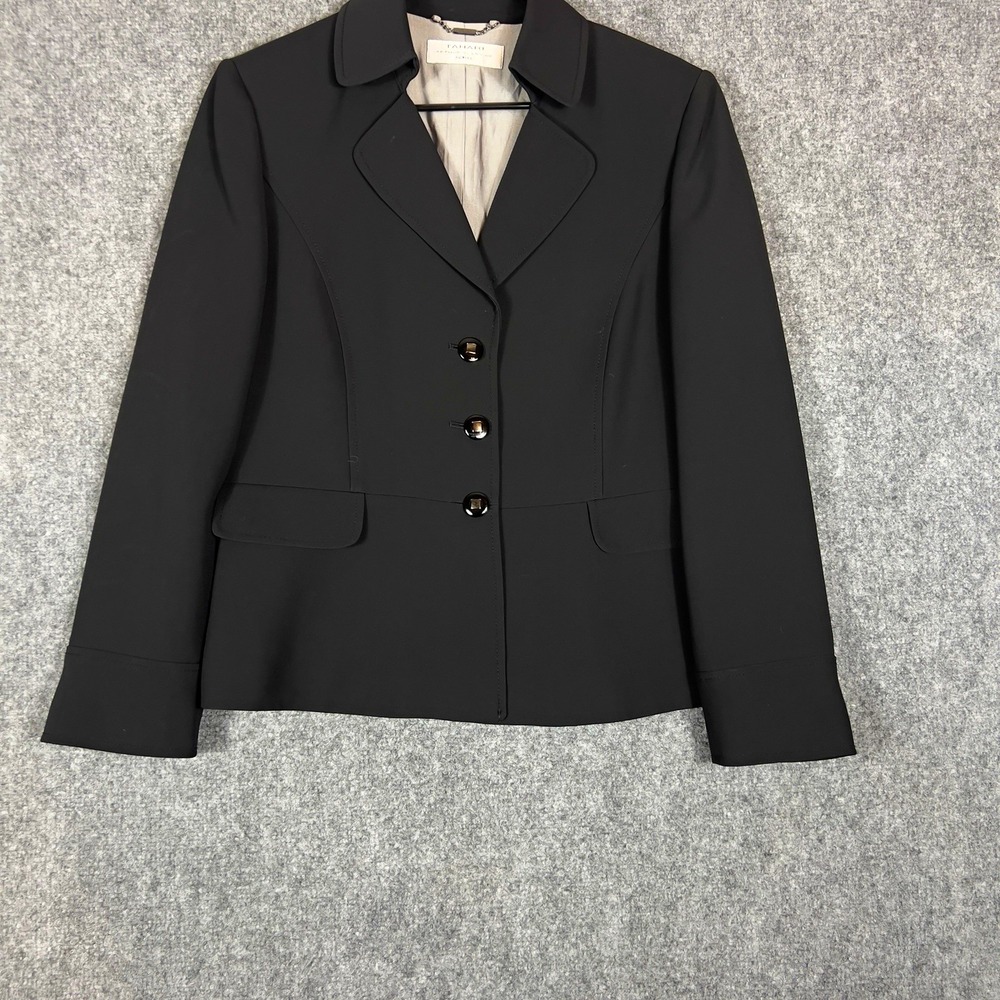 Tahari Arthur S. Levine Petite Women's Black 3-Button Notch Lined Blazer
